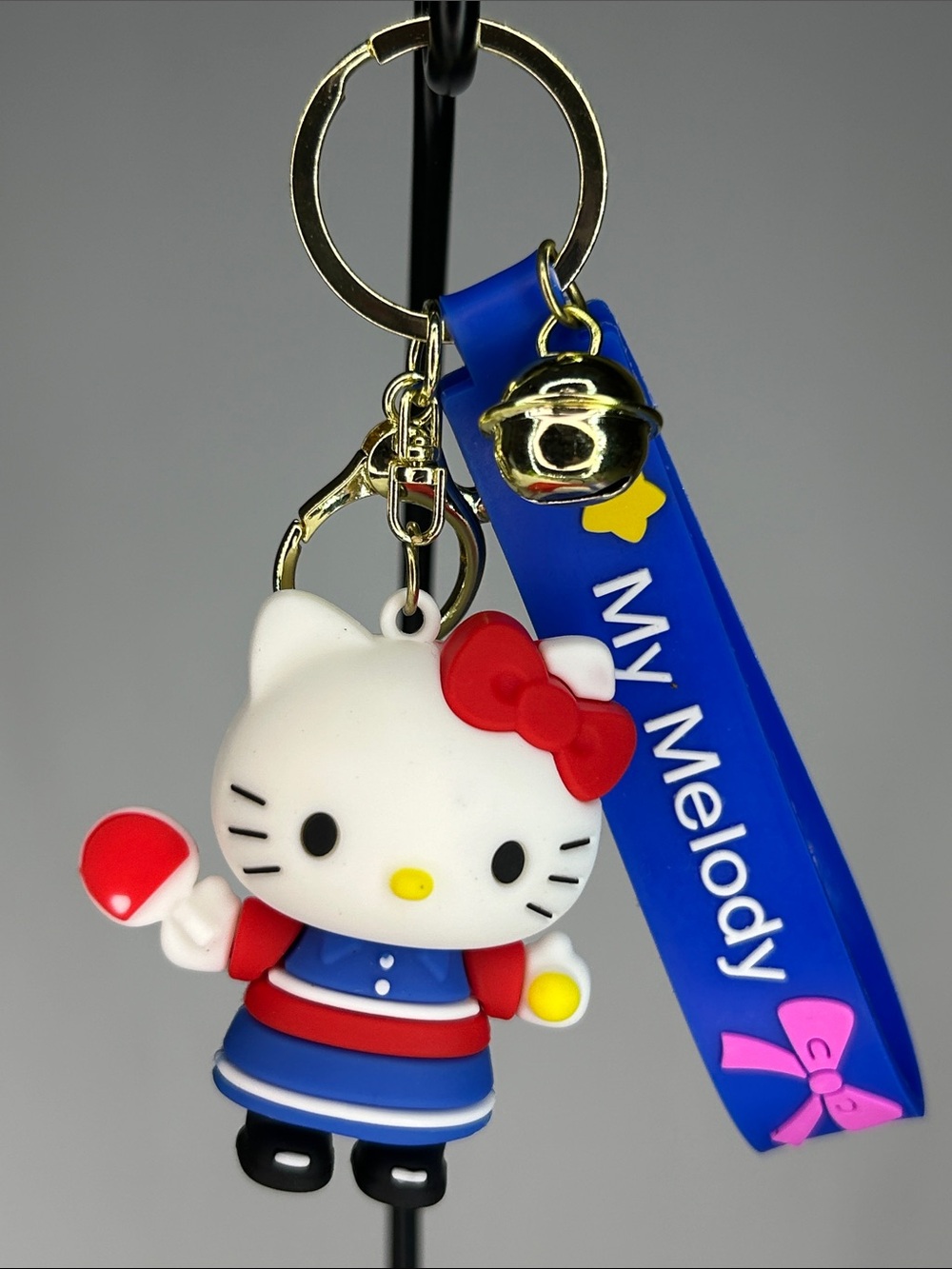 Hello Kitty My Melody Blue Silicone Keychain Charm